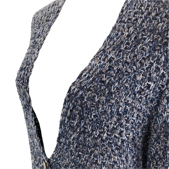 Coldwater Creek Sweater Blue Marled Knit Ombre Cardigan Medium - Picture 6 of 10